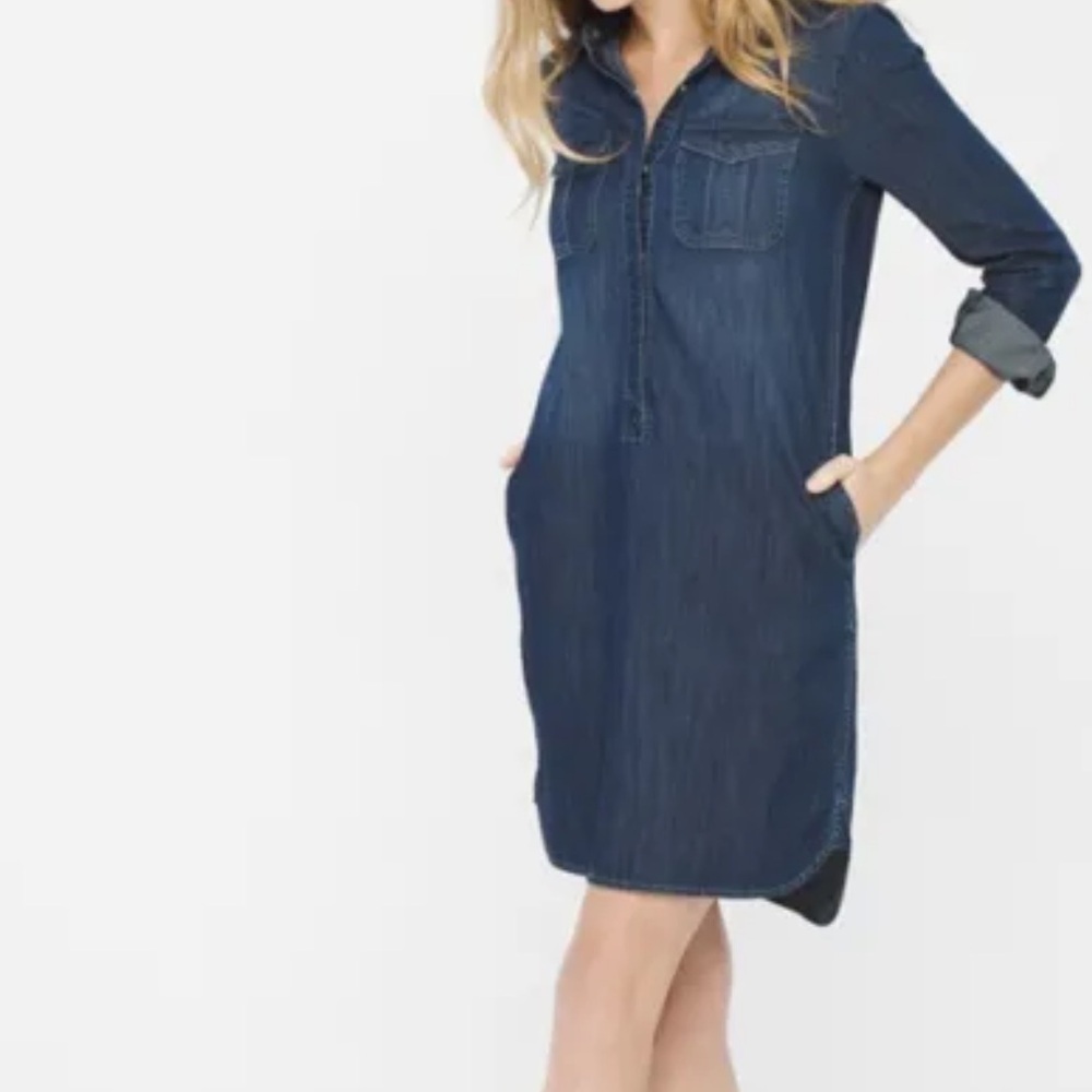 White House Black Market Dress Chambray Women Size 8 - Picture 2 of 11